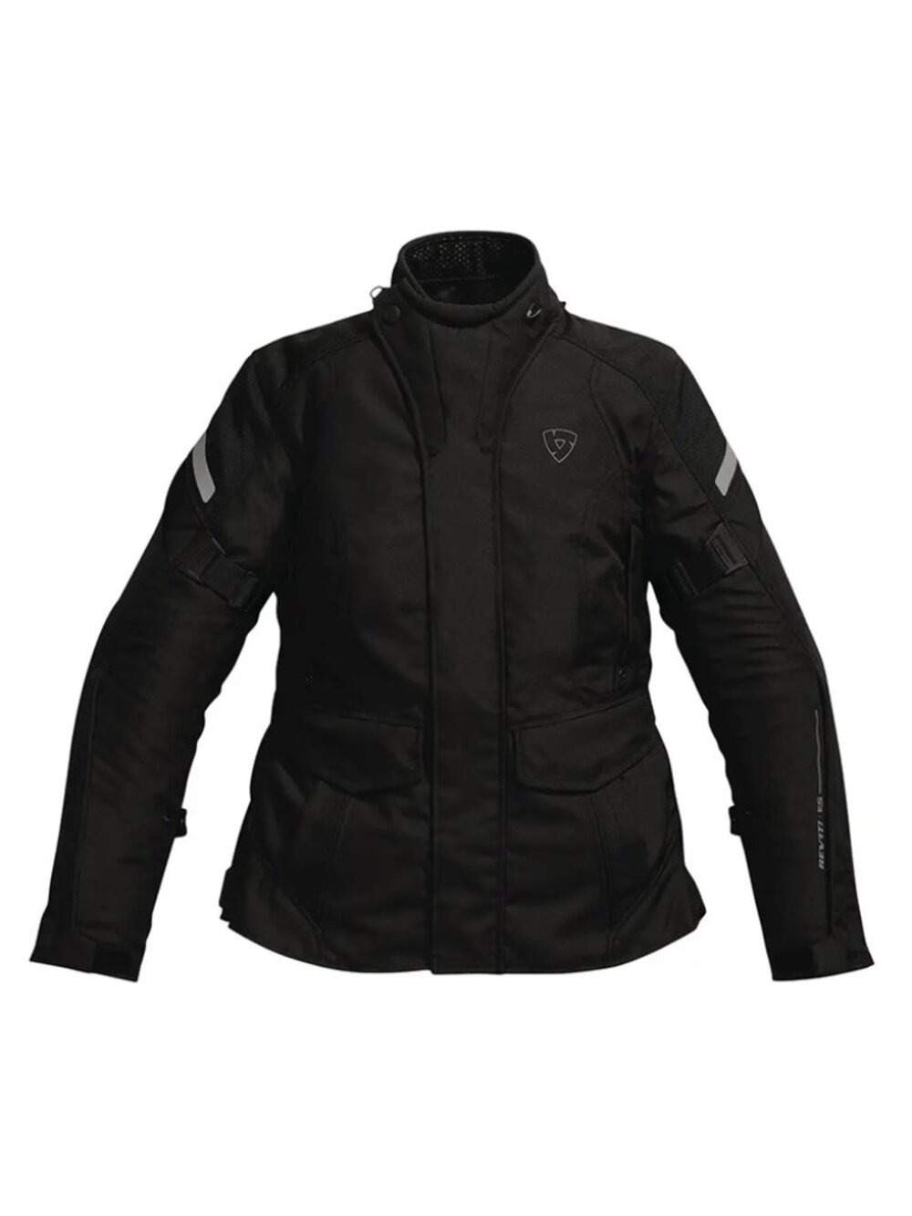 REV’IT! Indigo Ladies Waterproof Motorcycle Jacket Size 36 (S), Black/Silver